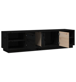 Meuble TV Noir 156x40x40 cm Bois de pin massif