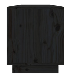 Meuble TV Noir 110,5x34x40 cm Bois de pin massif