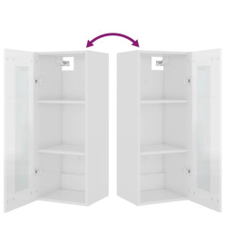 Armoire murale suspendue Blanc brillant 34,5x34x90 cm