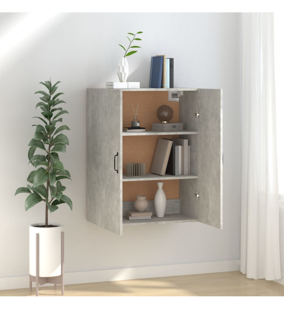 Armoire suspendue Gris béton 69,5x34x90 cm Bois d'ingénierie