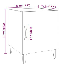 Table de chevet Blanc brillant Bois d'ingénierie