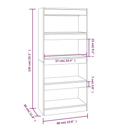 Bibliothèque/Cloison Blanc brillant 60x30x135cm Bois ingénierie