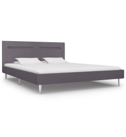 Cadre de lit avec LED Gris Tissu 180 x 200 cm