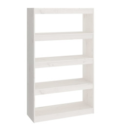 Bibliothèque/Séparateur de pièce Blanc 80x30x135,5cm Pin solide