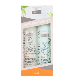 Greenfields Shampoing et spray pour chiens pour soin complet 2x250 ml