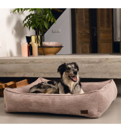 Designed by Lotte Lit nervuré pour chien Rose 65x60x20 cm