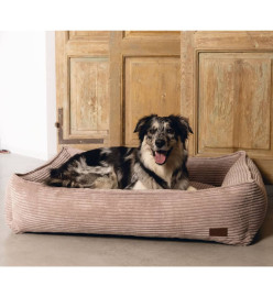 Designed by Lotte Lit nervuré pour chien Rose 65x60x20 cm