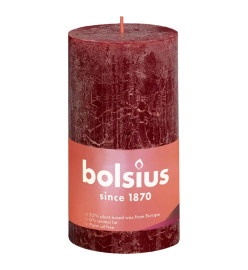 Bolsius Bougies pilier rustiques Shine 4 pcs 130x68 mm Rouge velours