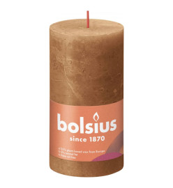 Bolsius Bougies pilier rustiques Shine 4 pcs 130x68 mm Marron épice