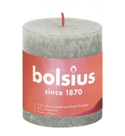 Bolsius Bougies pilier rustiques Shine 4 pcs 80x68 mm Gris sableux