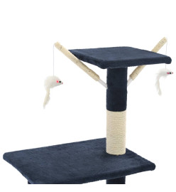 Arbre à chat avec griffoirs en sisal 138 cm Bleu foncé