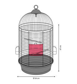 FLAMINGO Cage à perruches Sanna 2 34x34x67 cm Blanc