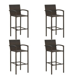 Ensemble de bar de jardin 5 pcs Marron