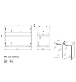 Germania Armoire de lavabo salle de bain GW-Pescara Blanc et graphite