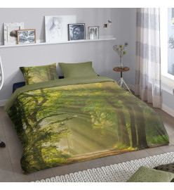 Good Morning Housse de couette WOODS 240x200/220 cm Vert