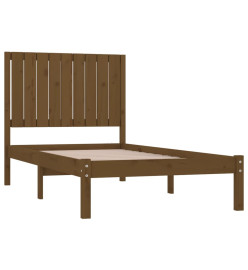 Cadre de lit Marron miel Bois de pin massif 90x200 cm
