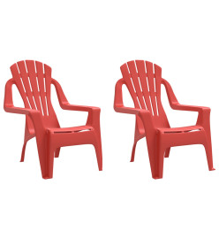 Chaises de jardin pour enfants lot de 2 rouge 37x34x44 cm PP