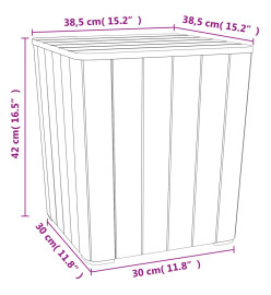 Table de jardin avec couvercle amovible marron polypropylène