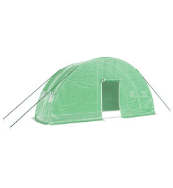 Serre avec cadre en acier vert 12 m² 6x2x2,85 m