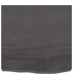 Étagère murale gris foncé 60x60x6 cm bois chêne massif traité