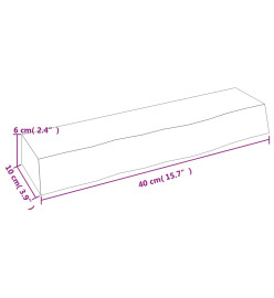 Étagère murale gris foncé 40x10x6 cm bois chêne massif traité