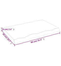 Étagère murale marron clair 80x50x6 cm bois chêne massif traité