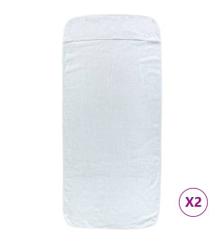 Serviettes de plage 2 pcs blanc 60x135 cm tissu 400 GSM