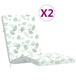 Coussins de chaise longue lot de 2 motif de feuilles