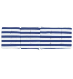 Coussins de chaise longue lot de 2 rayures bleu/blanc