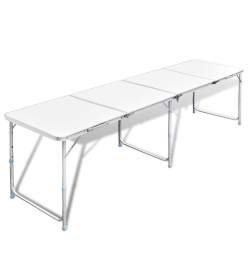 Table pliante de camping en aluminium avec hauteur ajustable