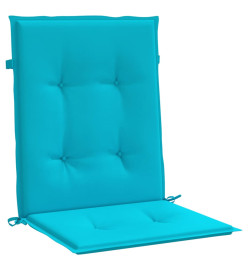 Coussins de chaise à dossier bas 6 pcs turquoise tissu