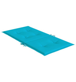 Coussins de chaise à dossier bas 6 pcs turquoise tissu