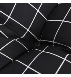 Coussin de palette motif à carreaux noir 70x70x12 cm tissu