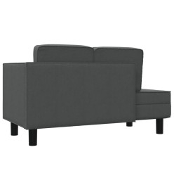 Chaise longue avec coussins et traversin gris foncé tissu