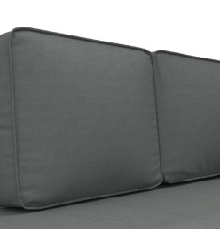 Chaise longue avec coussins et traversin gris foncé tissu