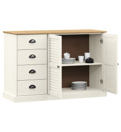 Buffet avec tiroirs VIGO 113x40x75 cm blanc bois massif de pin