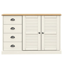 Buffet avec tiroirs VIGO 113x40x75 cm blanc bois massif de pin