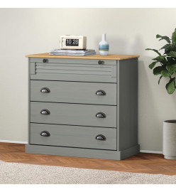 Commode VIGO gris 80x40x76 cm bois massif de pin