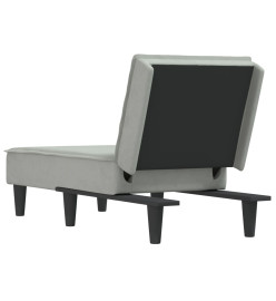 Chaise longue gris clair velours