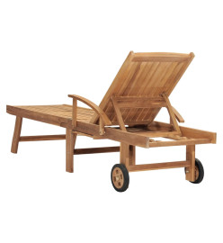 Chaise longue avec table Bois de teck solide