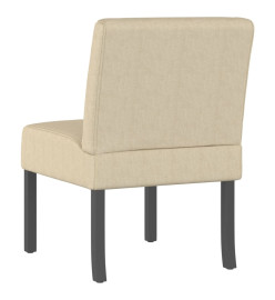 Fauteuil sans accoudoirs crème tissu