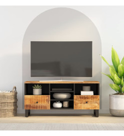 Meuble TV 100x33x46 cm bois de manguier et d'ingénierie