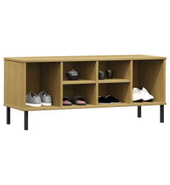 Étagère à chaussures pieds en métal Brun 106x35x45 cm Bois OSLO