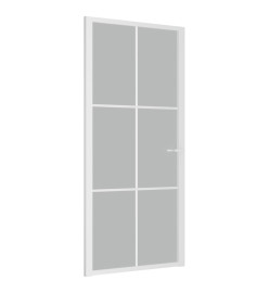 Porte intérieure 93x201,5 cm Blanc Verre mat et aluminium