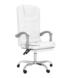 Fauteuil de massage inclinable de bureau Blanc Similicuir