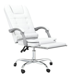 Fauteuil de massage inclinable de bureau Blanc Similicuir