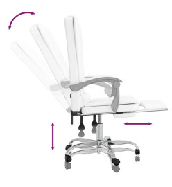 Fauteuil de massage inclinable de bureau Blanc Similicuir