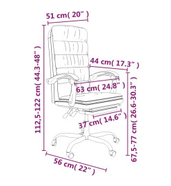 Fauteuil inclinable de bureau Blanc Similicuir