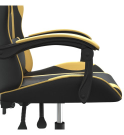 Chaise de jeu pivotante Noir et doré Similicuir