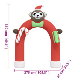 Porte voûtée gonflable de Noël avec LED 380 cm